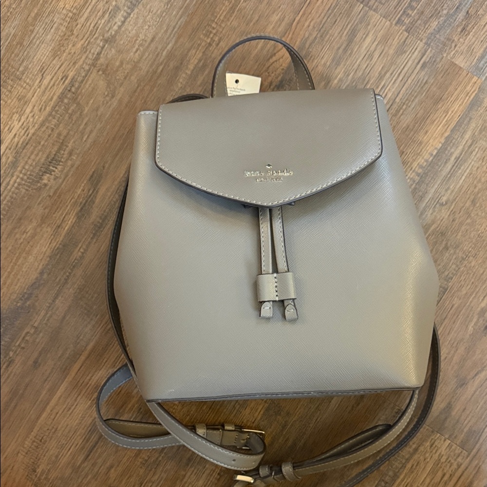 Kate Spade Thunder Grey Medium Flap Backpack